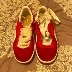 Red Puma GV white Fat laces hardly worn. 8.5